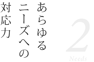 あらゆるニーズへの対応力